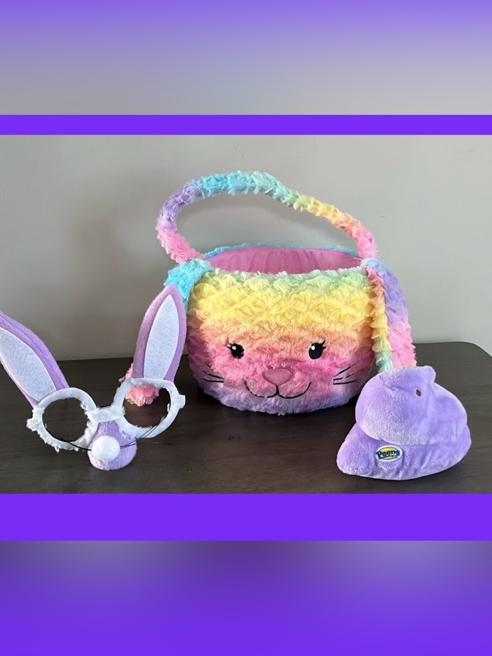Easter Gifting Basket & Peep plushie with Bunny
Glasses ( NWOT)